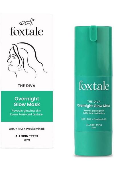 Foxtale 2% Glycolic + 2% Lactic Acid Overnight Glow Mask With AHA, PHA & Provitamin B5, 30 ml