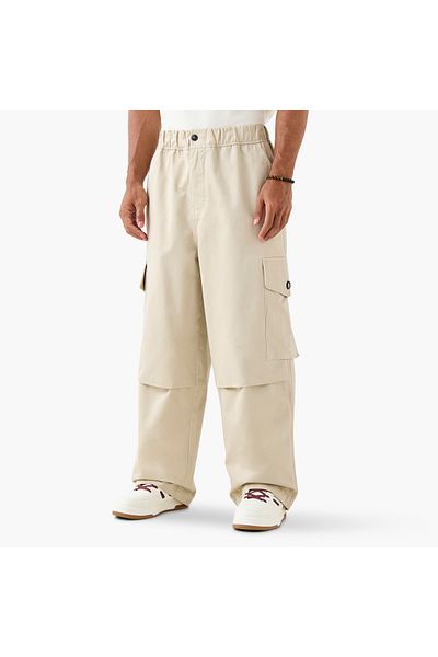 Lee Cooper Parachute Fit Pants with Button Closure and Pockets