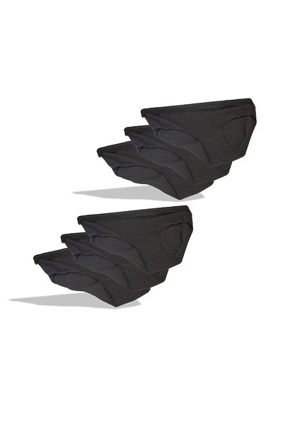 Dondeza Women's Bikini Panties - Size L-Bamboo Black 6 Pieces