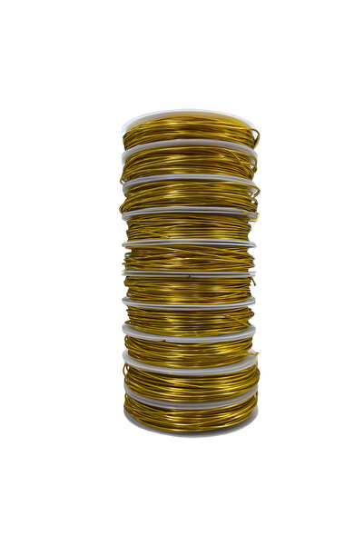 EleganTShoP Sârmă florală aurie, set de 10 bucăți, 1.0 mm