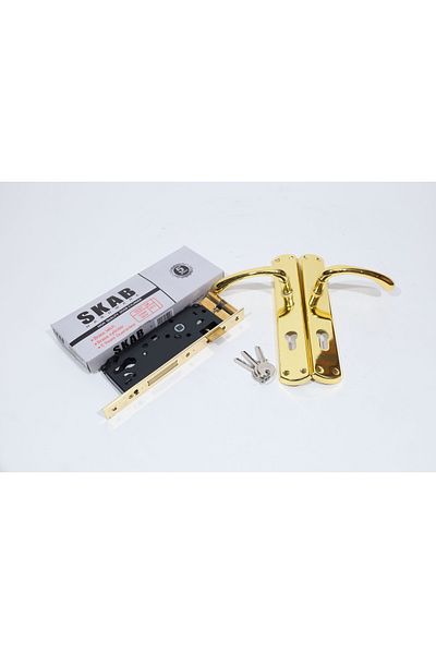 Generic SKAB Lock and Handle Set - Gold 40MM