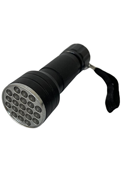 Hazar Led UV Mor Işık El Feneri Taşınabilir 21 Ledli Ultraviyole Fener Para Bakteri Kontrol Dedektörü