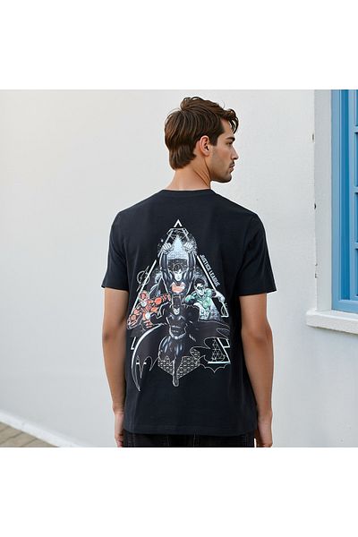 FAV Justice League Print Crew Neck T-shirt