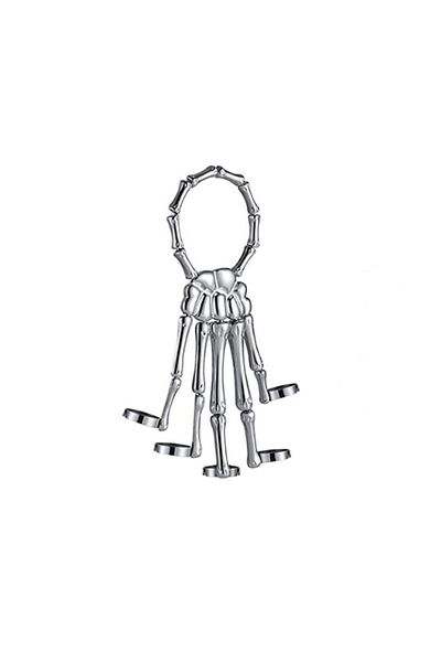 Tessero Brățară cu inele pentru întreaga mână, model schelet, unisex, argint