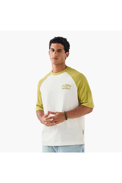 Lee Cooper Printed T-Shirt with Raglan Sleeves
