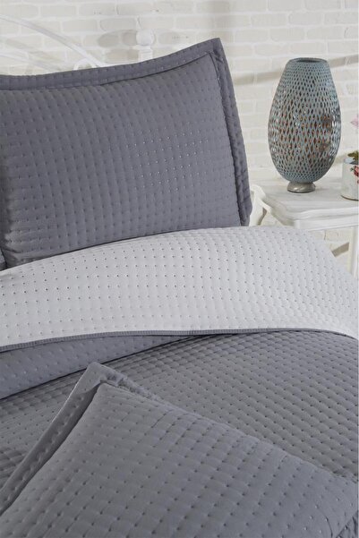 Çeyiz Diyarı Elisa Filled Double Sided Double Size 240X260 cm Bedspread Anthracite