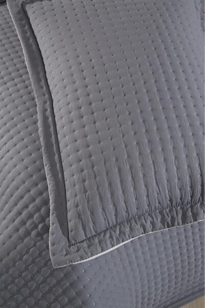 Çeyiz Diyarı Elisa Filled Double Sided Double Size 240X260 cm Bedspread Anthracite