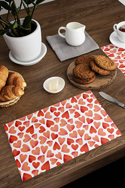 EsnafAli Αμερικανική σερβιτορία μονότεμα μαξιλάρια με σχέδιο καρδιάς σε λευκό...