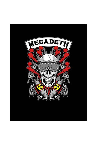 Z zepplin Megadeth Skull and Chemical Bomb Large Back Patch Patch