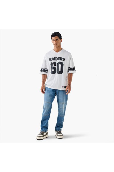 SP Characters Raiders Print V-neck T-shirt with Short Sleeves