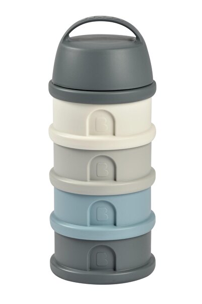 Beaba علبة مسحوق الحليب وحاوية الوجبات الخفيفة مكونة من 4 طبقات (رمادي معدني/...