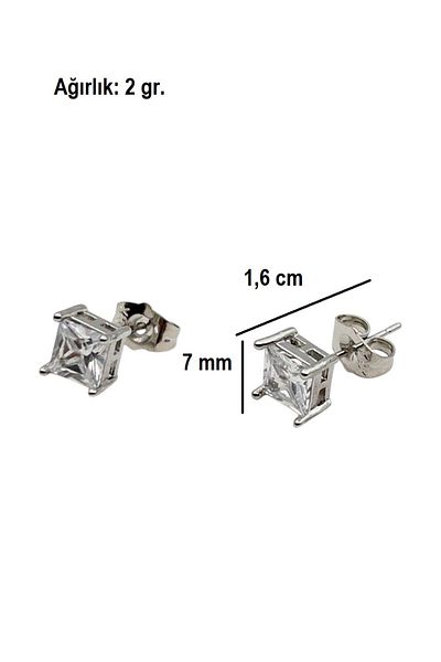 Siya Silver Solitaire Steel Earring - 0.7 cm (7 mm)