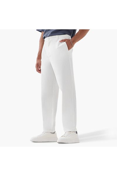 Iconic Iconic Regular Fit Pleated Pants with Flexi Waist and Pockets