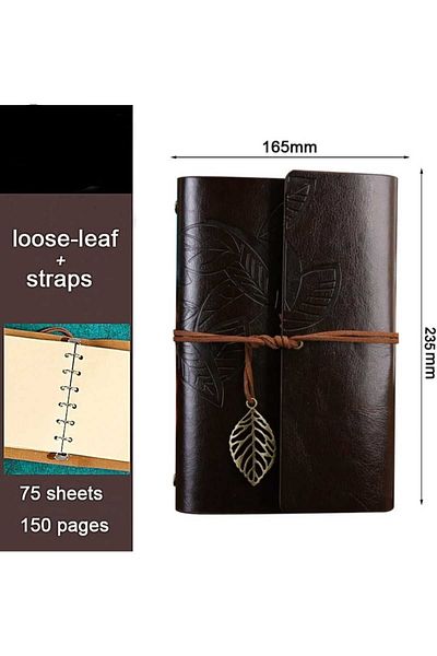 Fashion Paradise Tumbled Leather Covered Page Agenda |   Diary - Memory - Notepad |   Vintage Handmade Notebook with Cover
