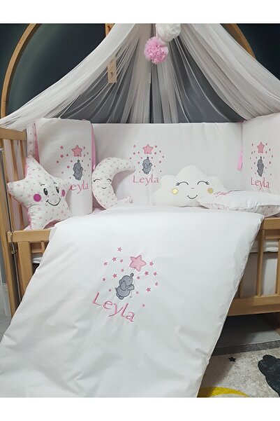 bebek_iklimi طقم نوم أطفال مطرز 17 قطعة 60x120 – ناموسية فاخرة مع جهاز