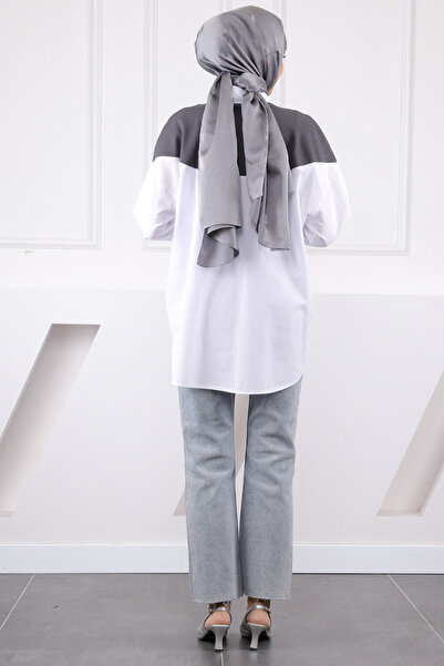 İmajButik Cămașă cu detalii din piatră cu garnitură afumată