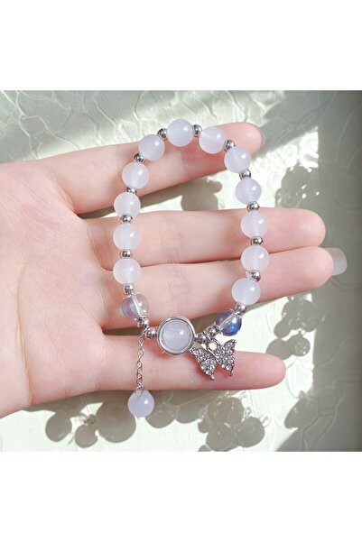 Store Gray Glass Beads Cat's Eye Bracelet Cat's Glass Eye Bracelet Stylish Bracelet