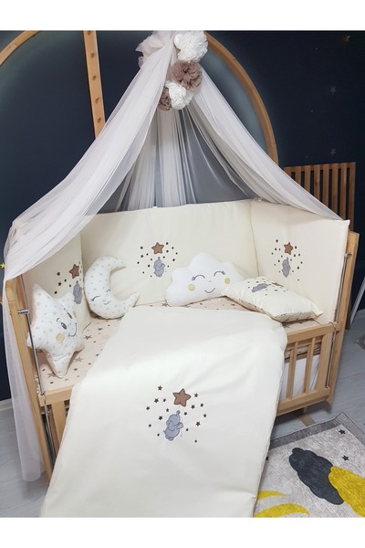 Baby Clime طقم نوم أطفال مطرز 60x120 – ناموسية فاخرة مع جهاز