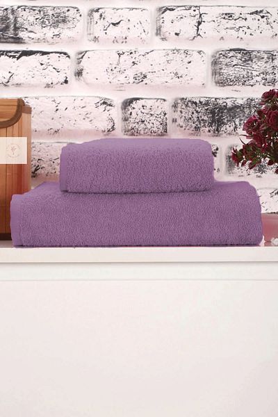 YÜNTEKS Double Bath Towel Set Purple (70*140 50*90)
