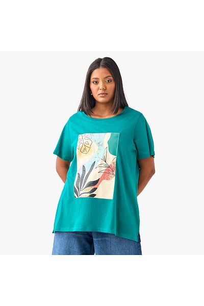 Ulla Popken Plus Size Ulla Popken Printed T-shirt