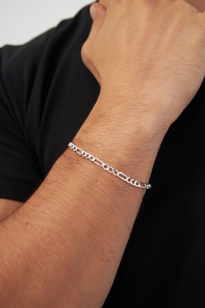 anadolusilver 5mm Figaro İtalyan Model 925 Ayar Gümüş Zincir Bileklik