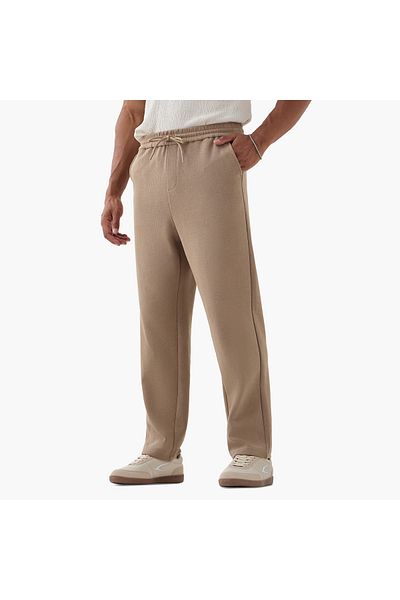 Iconic Regular Fit Pants with Drawstring Closure and Pockets