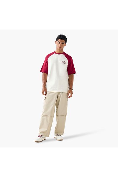 Lee Cooper Parachute Fit Pants with Button Closure and Pockets