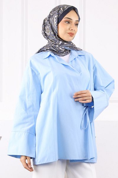 İmajButik Kimono cu legături laterale albastru bebeluș