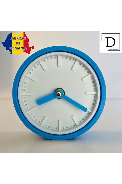 OEM Decorative clock "Spectrum", 11 cm, light blue, 3D printed from PLA (Bioplastic)
