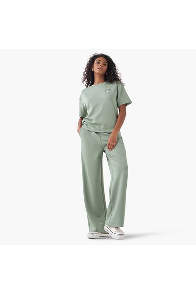 SP Characters Snoopy Embroidered Wide Leg Pants with Pockets