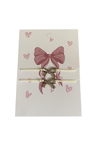 bijoux uniques White String Bow Ribbon Friend Bracelet