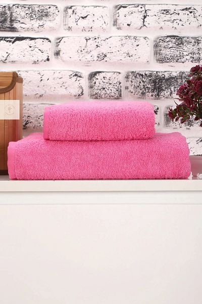 YÜNTEKS Double Bath Towel Set Pink (70*140 50*90)