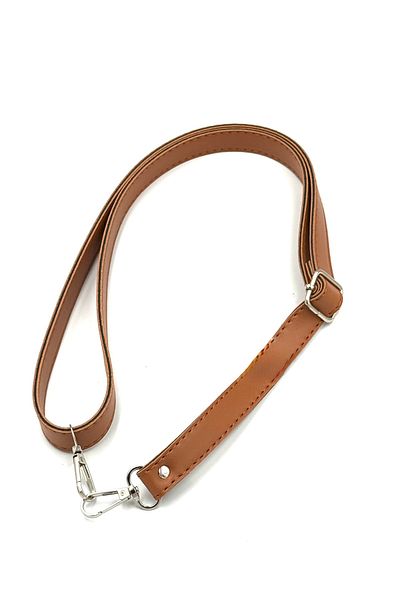Lady Moss Adjustable Stitched Faux Leather Bag Strap Length Max 120 cm - Width 2 cm (Tan)