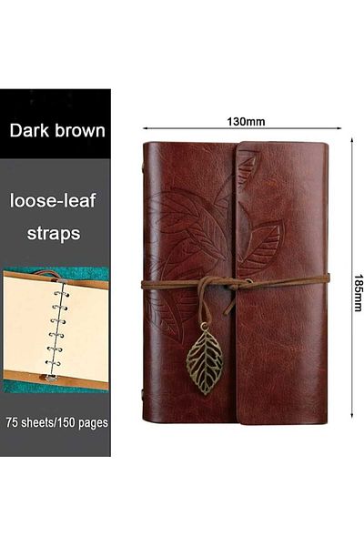 Fashion Paradise Tumbled Leather Covered Page Agenda |   Diary - Memory - Notepad |   Vintage Handmade Notebook with Cover