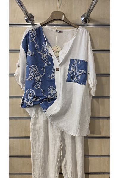 Park Moda Ιταλική μπλούζα με ανάγλυφο σάλι