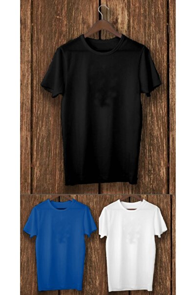 THE WHITE Κανονικό μπλουζάκι χωρίς στάμπα με λαιμόκοψη 3 τεμαχίων