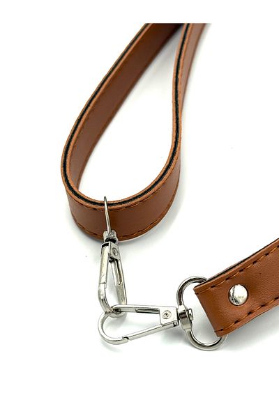 Lady Moss Adjustable Stitched Faux Leather Bag Strap Length Max 120 cm - Width 2 cm (Tan)