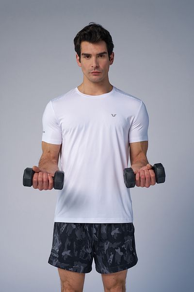 bilcee Men's White Aktive Sports T-Shirt 4185