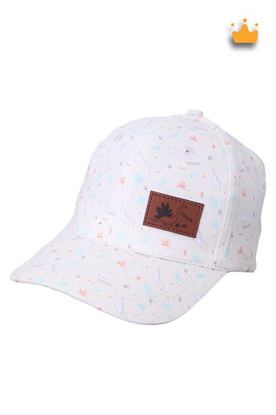 Kitti 4-8 Years 52cm Boy Summer Patterned Adjustable Hat Cap Cream Y2321001