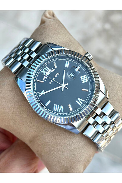 pierrose Gümüş Çelik Kordon Çift Takvimli Erkek Kol Saati