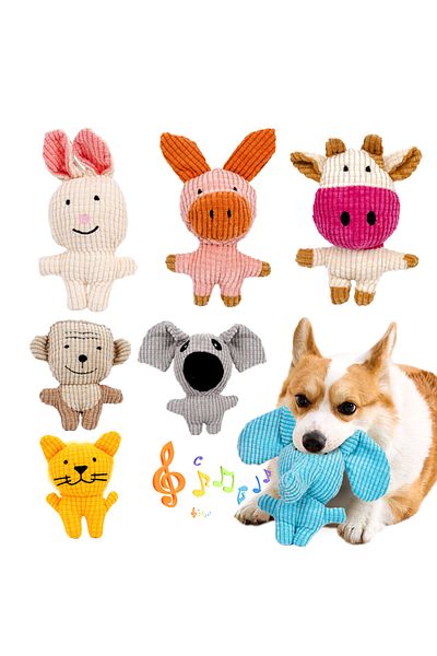 NO BRAND Plush dog toy, rabbit-shaped, bite-resistant, with squeaky sound