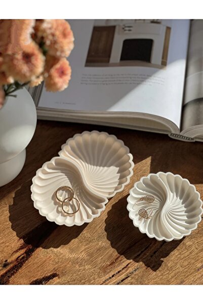 ÇAĞATÖLYE 2 Adet Dekoratif Obje Çift Bölmeli Deniz Kabuğu Mum Takı Anahtarlık...