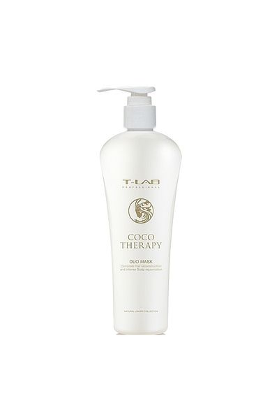 T Lab Mască de păr T-LAB Professional Coco Therapy DUO pentru reconstrucție completă a părului, 300 ml