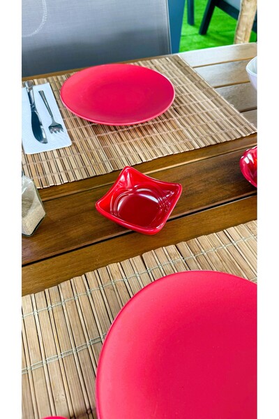 Alezy 522 Göreme Melamin Termostar Urgup Single Sauce Bowl 8X8 cm Red