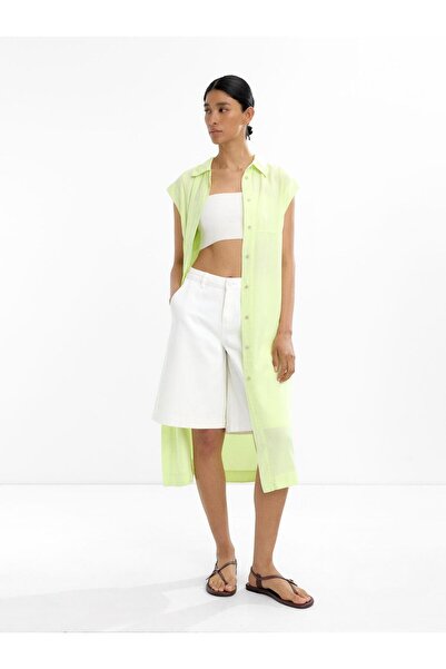 PARFOIS %100 Liyosel Midi Gömlek Elbise