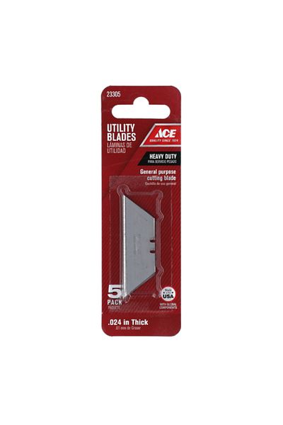 ACE 5-Piece Heavy Duty Carbon Steel Utility Spare Blade Set Silver 0.024inch