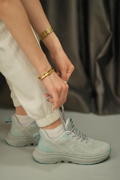 SOLAZER Women's Gray Green Sneaker Daily Comfortable Sports Shoes 043