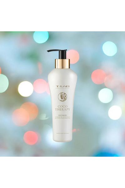 T Lab Mască de păr T-LAB Professional Coco Therapy DUO pentru reconstrucție completă a părului, 300 ml