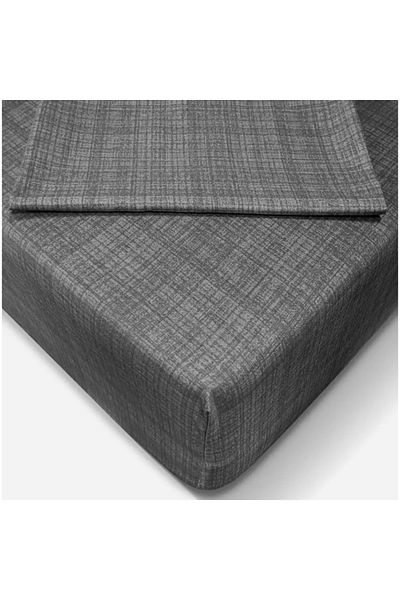 YÜNTEKS Fitted Sheet Set Elastic Sheet Set Anthracite
