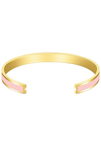 Tessero Bratara tip Bangle fixa, model roz, otel inoxidabil, prindere cu magnet, placata cu aur 18K
